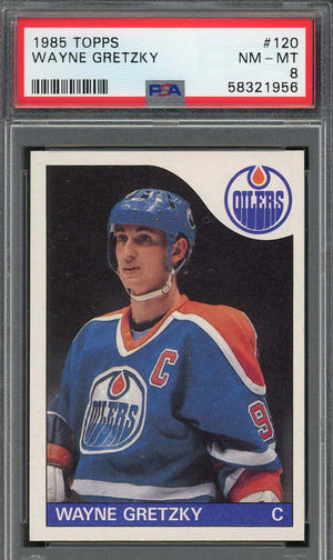 Wayne Gretzky 1985 Topps Hockey Card #120 Graded PSA 8-Powers Sports Memorabilia