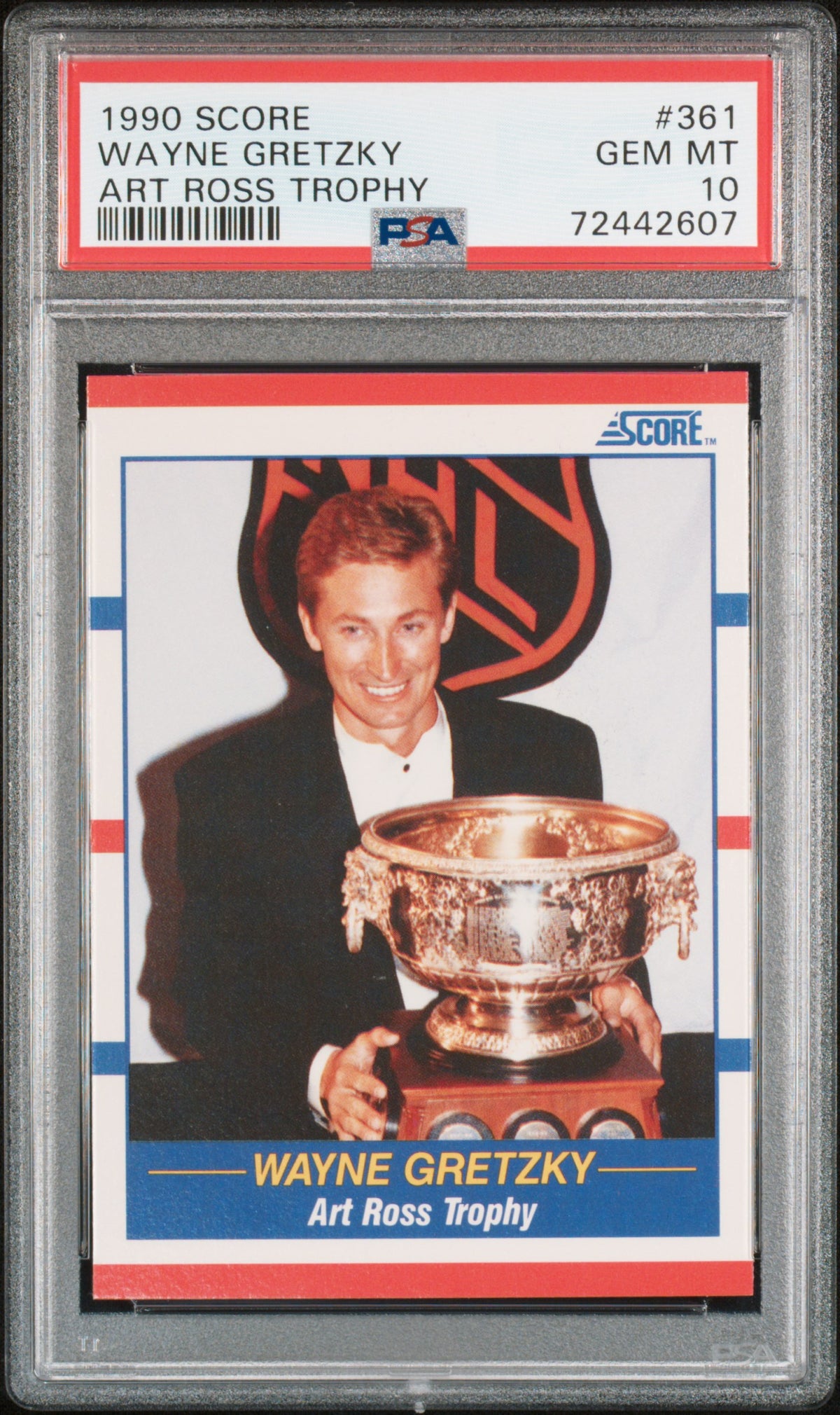 Wayne Gretzky 1990 Score Art Ross Trophy Hockey Card #361 Graded PSA 10-Powers Sports Memorabilia