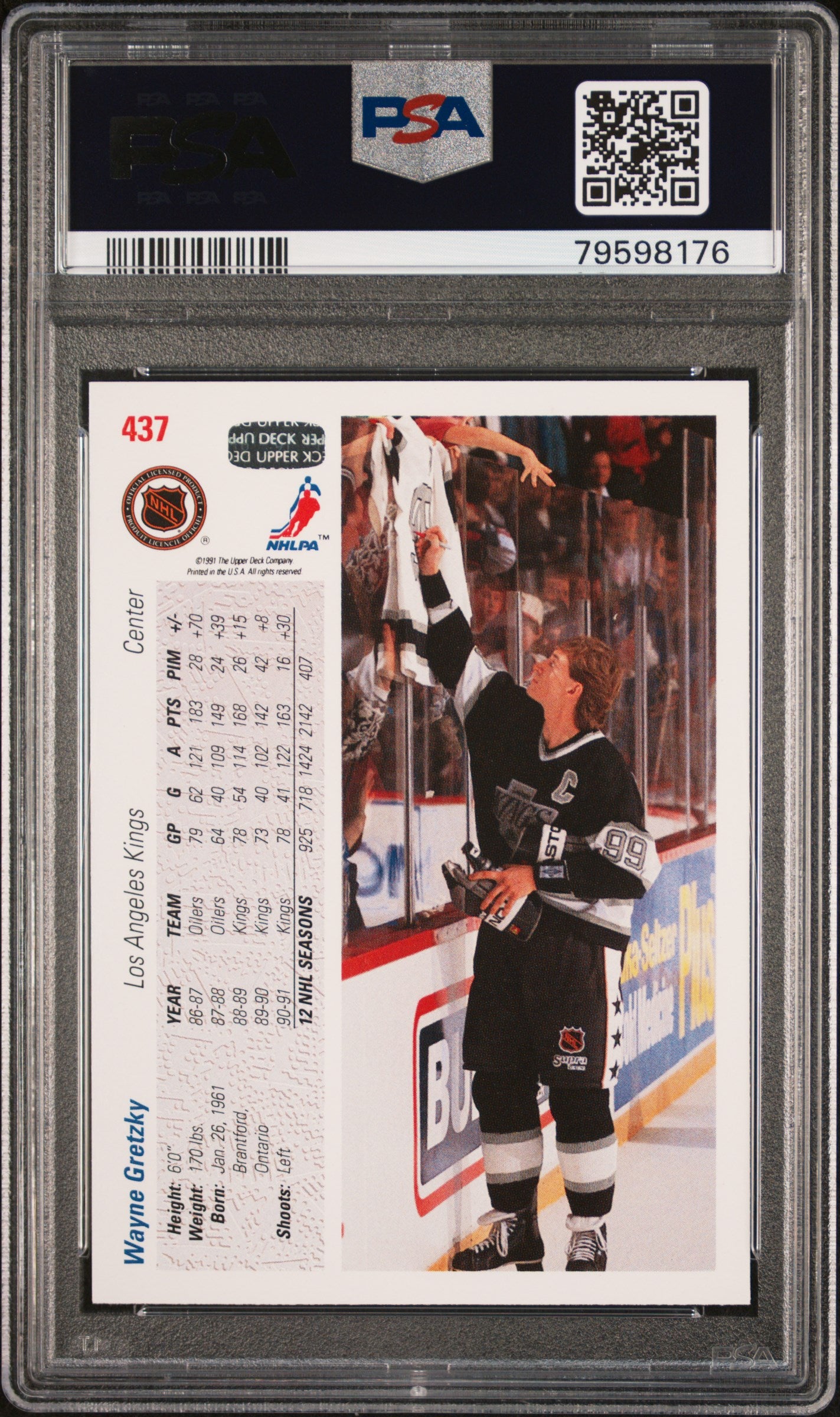 Wayne Gretzky 1991 Upper Deck Hockey Card #437 Graded PSA 10-Powers Sports Memorabilia