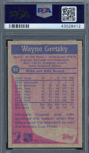 Wayne Gretzky 1984 Topps Hockey Card #51 Graded PSA 7-Powers Sports Memorabilia