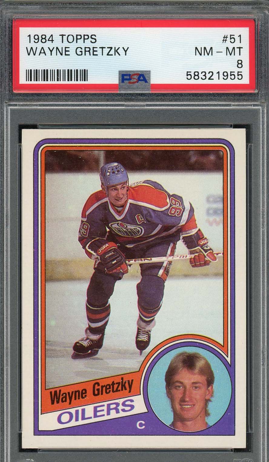 Wayne Gretzky 1984 Topps Hockey Card #51 Graded PSA 8-Powers Sports Memorabilia