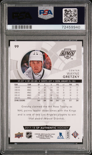 Wayne Gretzky 2017 Upper Deck SP Authentic Hockey Card #99 Graded PSA 10-Powers Sports Memorabilia