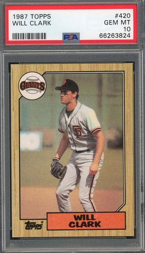Will Clark 1987 Topps Baseball Rookie Card RC #420 Graded PSA 10-Powers Sports Memorabilia