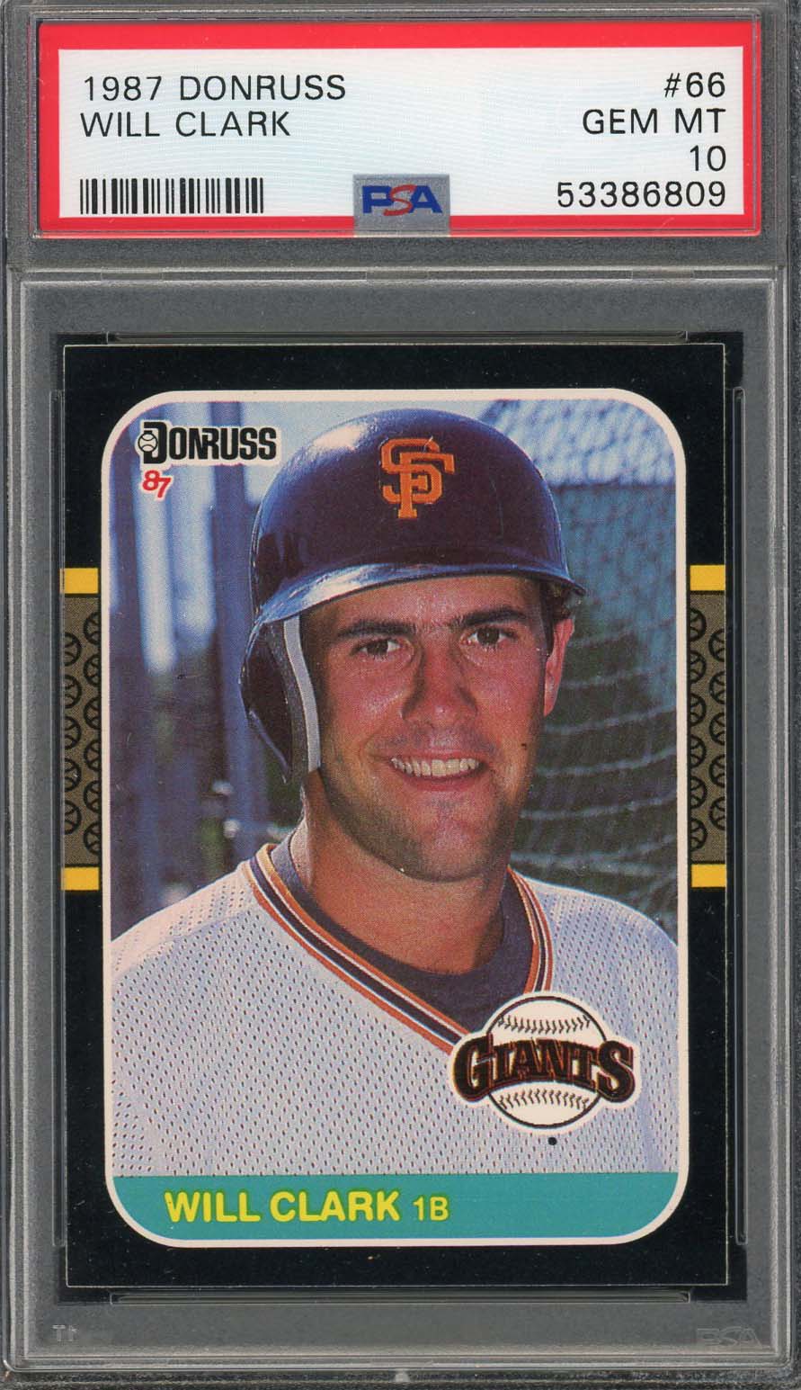 Will Clark 1987 Donruss Baseball Rookie Card RC #66 Graded PSA 10-Powers Sports Memorabilia