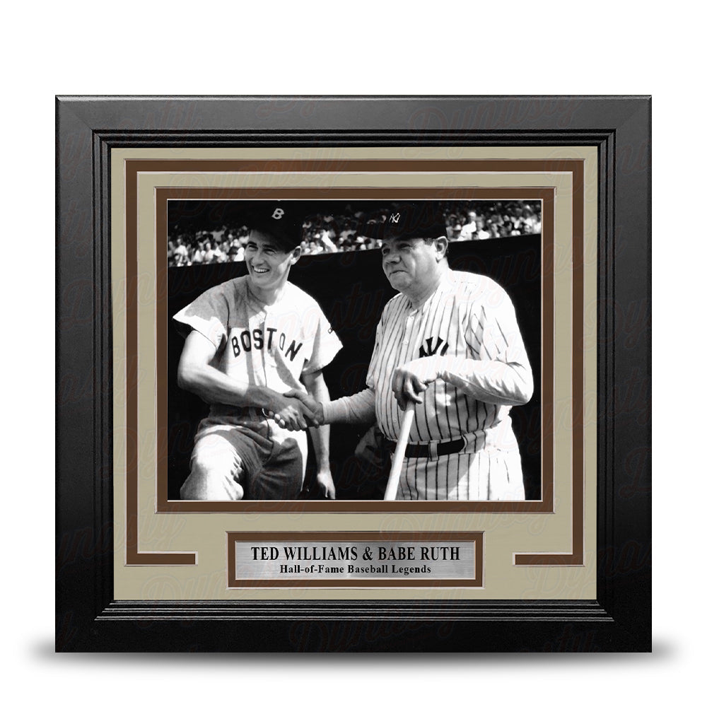 Ted Williams and Babe Ruth 8" x 10" Framed Baseball Legends Photo-Powers Sports Memorabilia