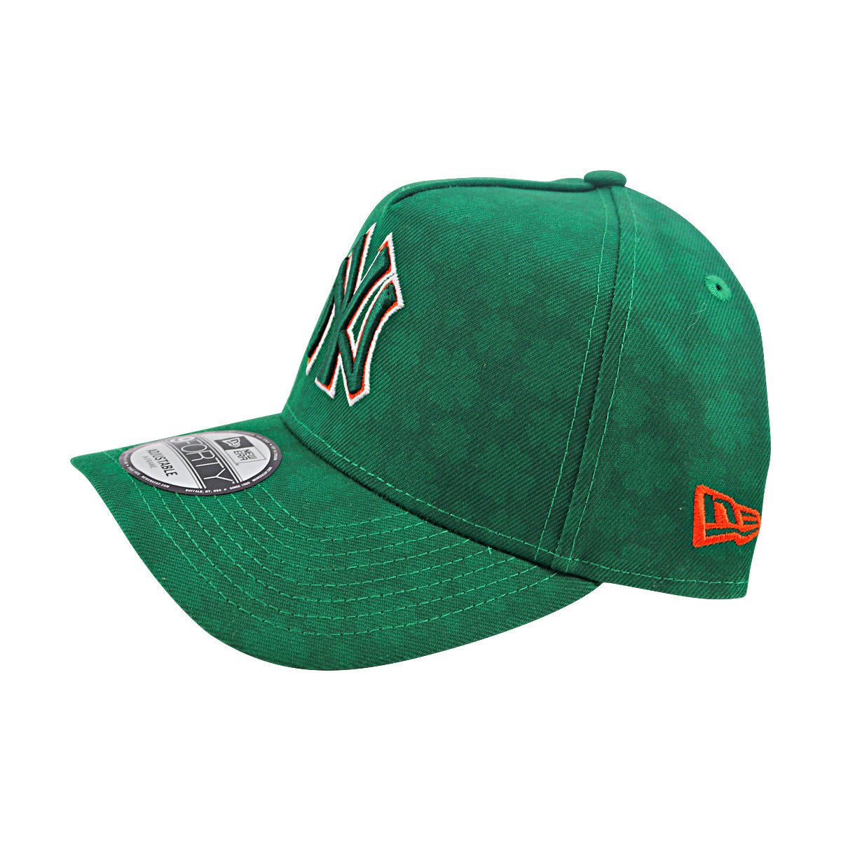 New York Yankees New Era Baseball Hat Cap 9FORTY Adjustable A-Frame St. Patrick's Green Orange
