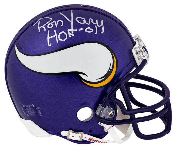 Ron Yary Autographed Minnesota Vikings Riddell (VSR4) Mini Helmet with HOF'01-Powers Sports Memorabilia