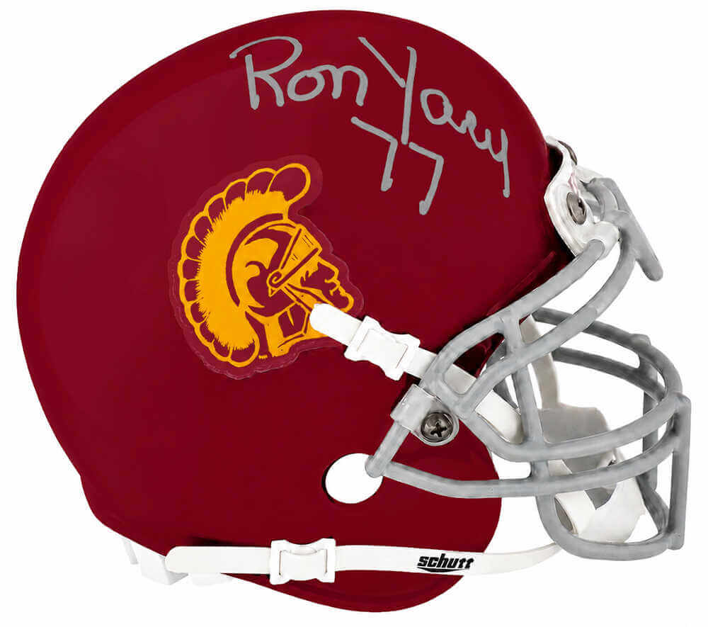 Ron Yary Autographed USC Trojans Schutt Mini Helmet-Powers Sports Memorabilia