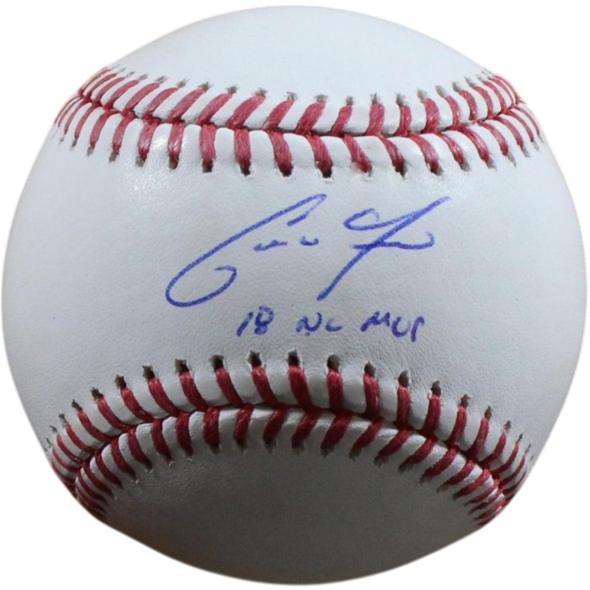 Christian Yelich Milwaukee Brewers Signed Baseball - OML Baseball 18 NL MVP Beckett Beckett-Powers Sports Memorabilia