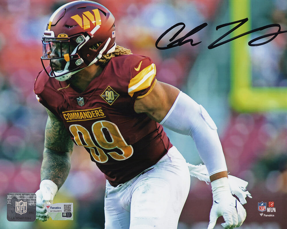 Chase Young Autographed Washington Commanders Pass Rush Action 8x10 Photo - (Fanatics)-Powers Sports Memorabilia