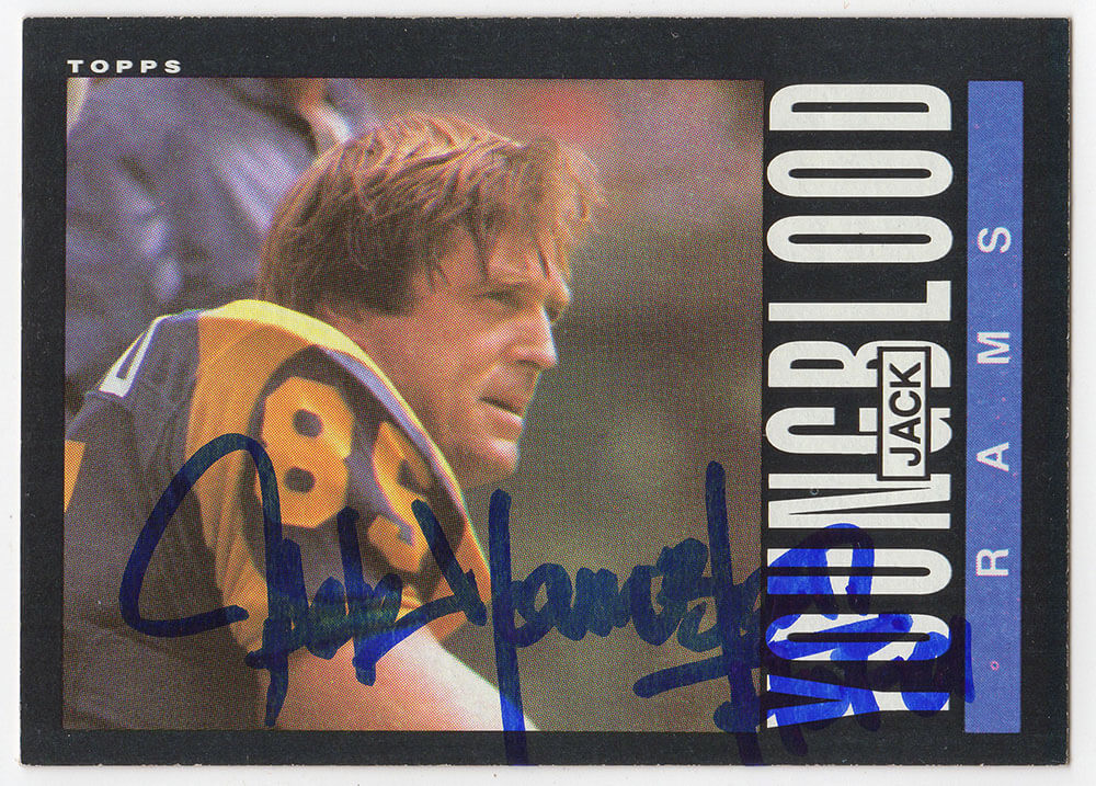 Jack Youngblood Autographed Rams 1985 Topps Football Card #88 with HF'01-Powers Sports Memorabilia