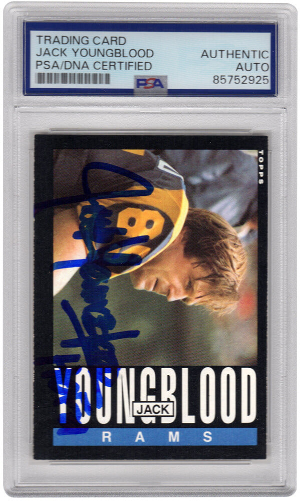 Jack Youngblood Autographed Rams 1985 Topps Football Card #88 with HF'01 - (PSA Encapsulated)-Powers Sports Memorabilia