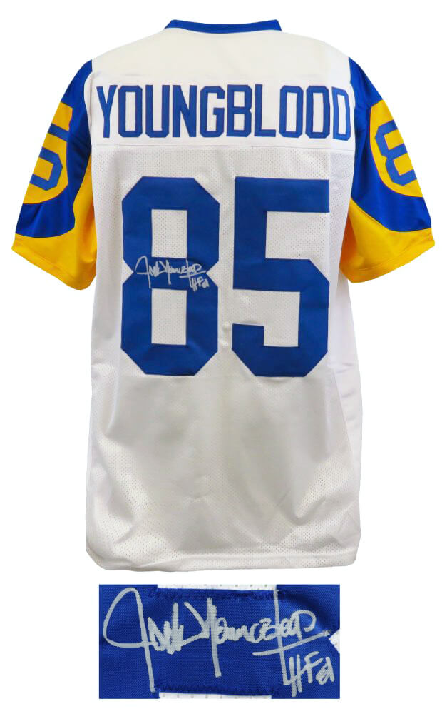 Jack Youngblood Autographed White Throwback Custom Football Jersey with HF'01-Powers Sports Memorabilia