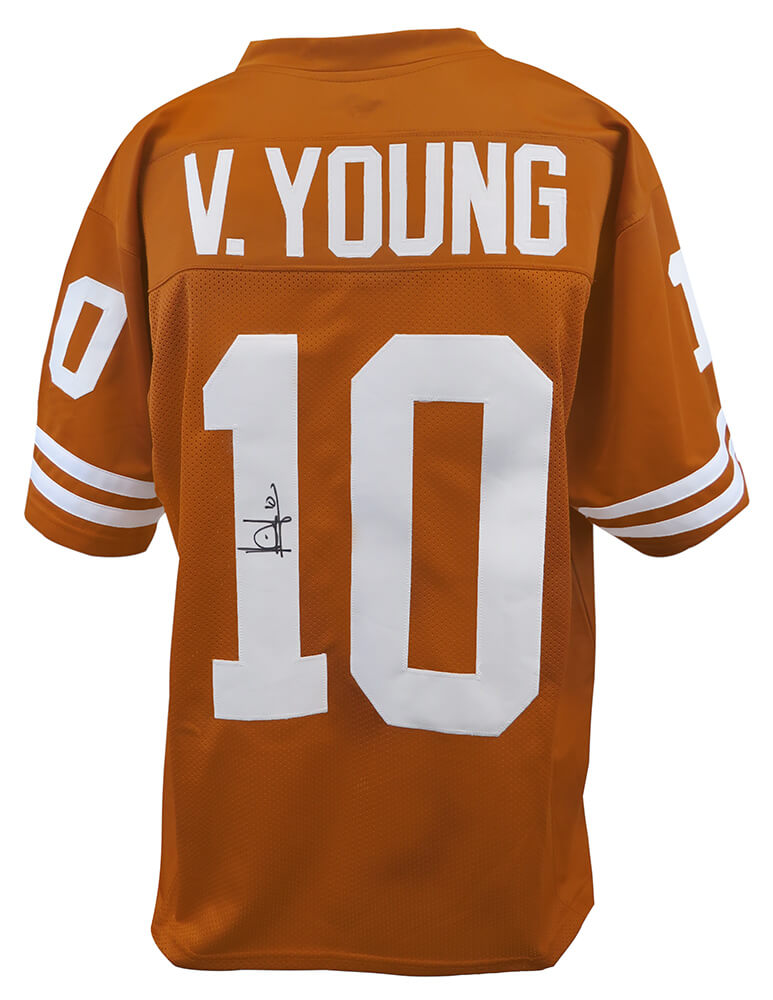 Vince Young Autographed Brown Custom Jersey-Powers Sports Memorabilia