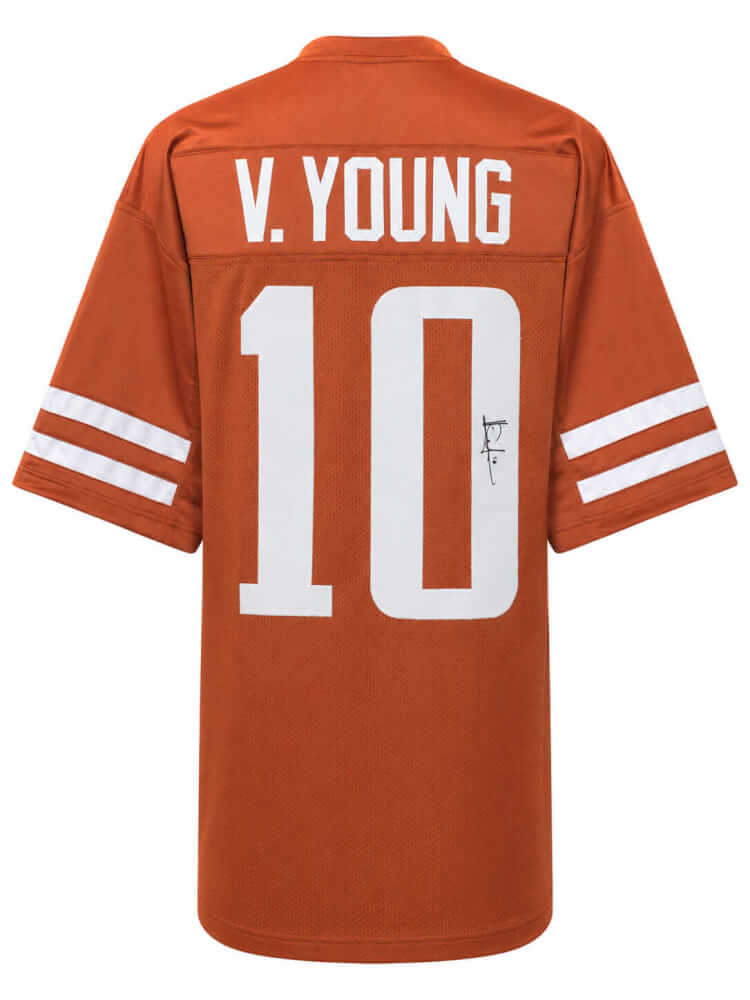 Vince Young Autographed Brown Custom College Football Jersey-Powers Sports Memorabilia
