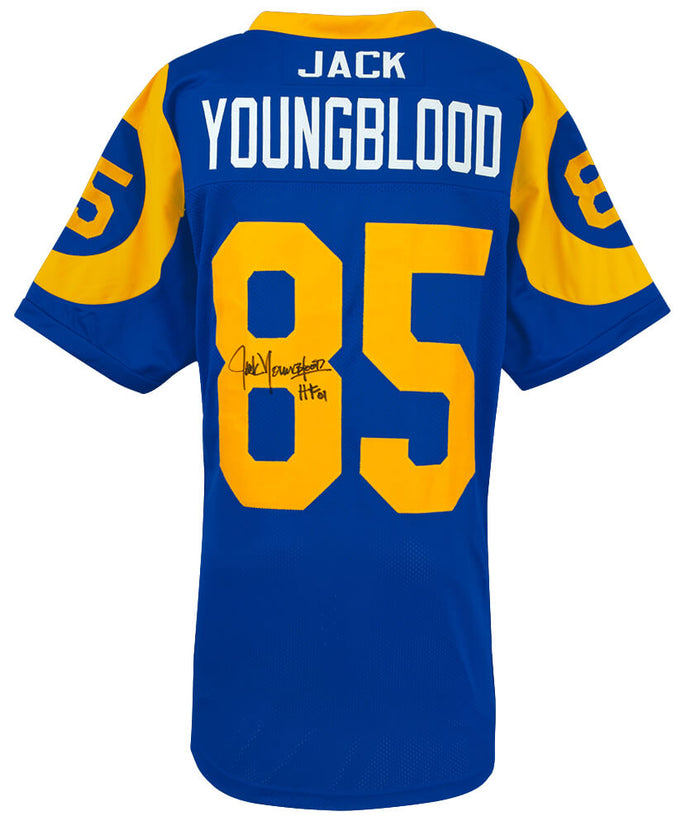 Jack Youngblood Autographed Blue Throwback Custom Football Jersey with HF'01-Powers Sports Memorabilia