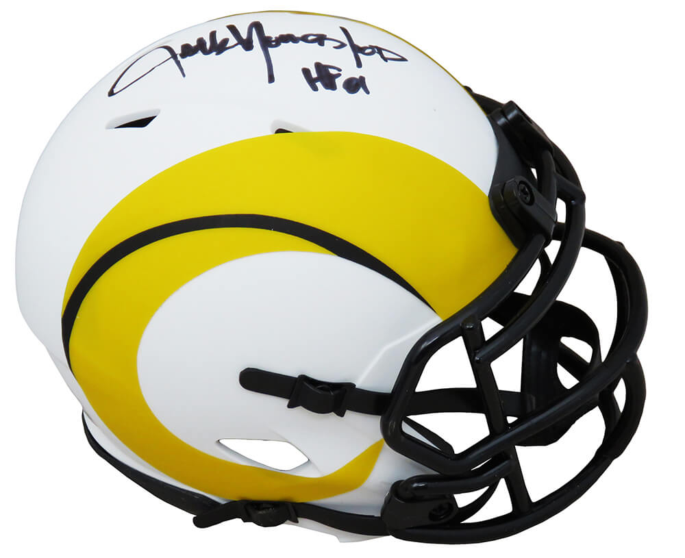 Jack Youngblood Autographed Los Angeles Rams Lunar Eclipse White Matte Riddell Speed Mini Helmet with HF'01-Powers Sports Memorabilia