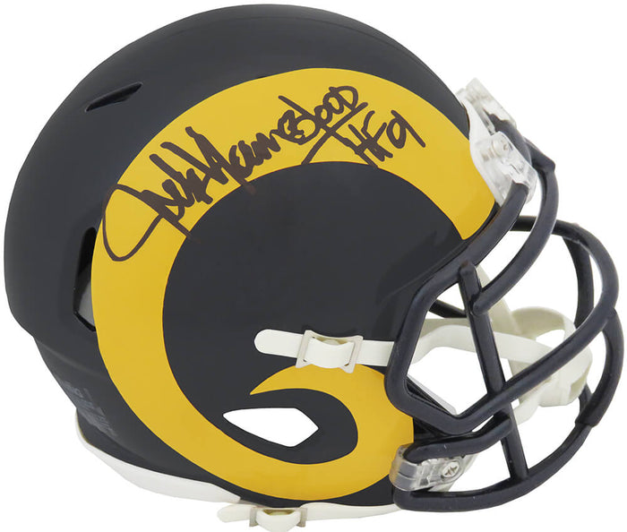 Jack Youngblood Autographed Los Angeles Rams Throwback Riddell Speed Mini Helmet with HF'01-Powers Sports Memorabilia