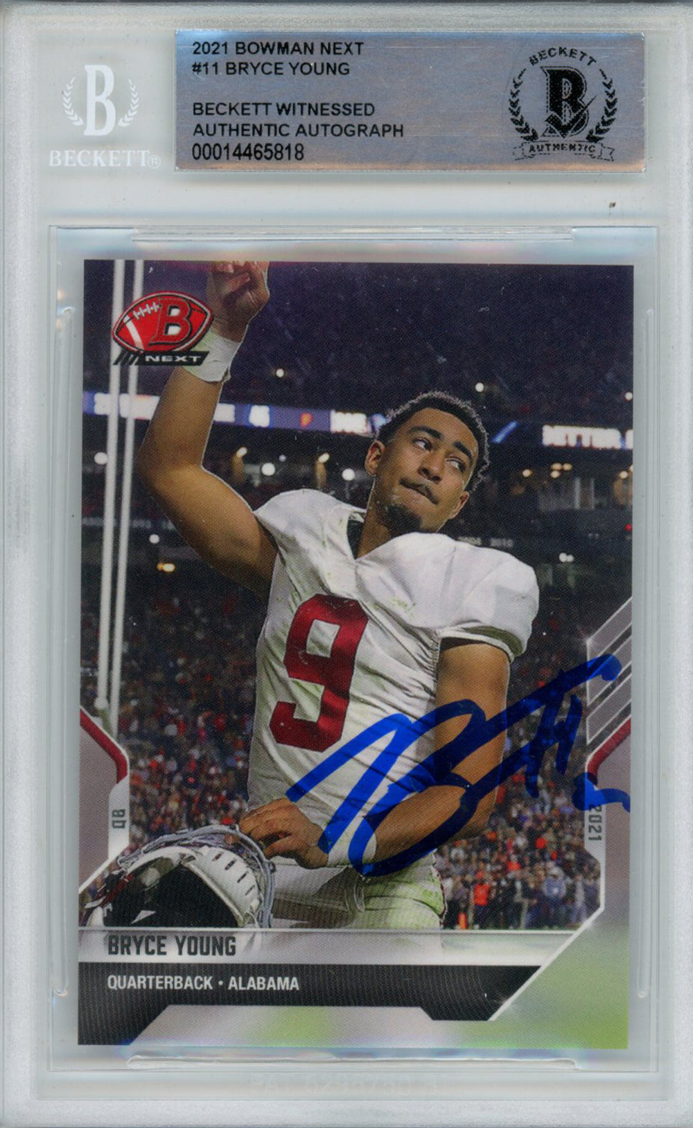 Bryce Young 2011 Topps Next #11 Trading Signed Card-Powers Sports Memorabilia