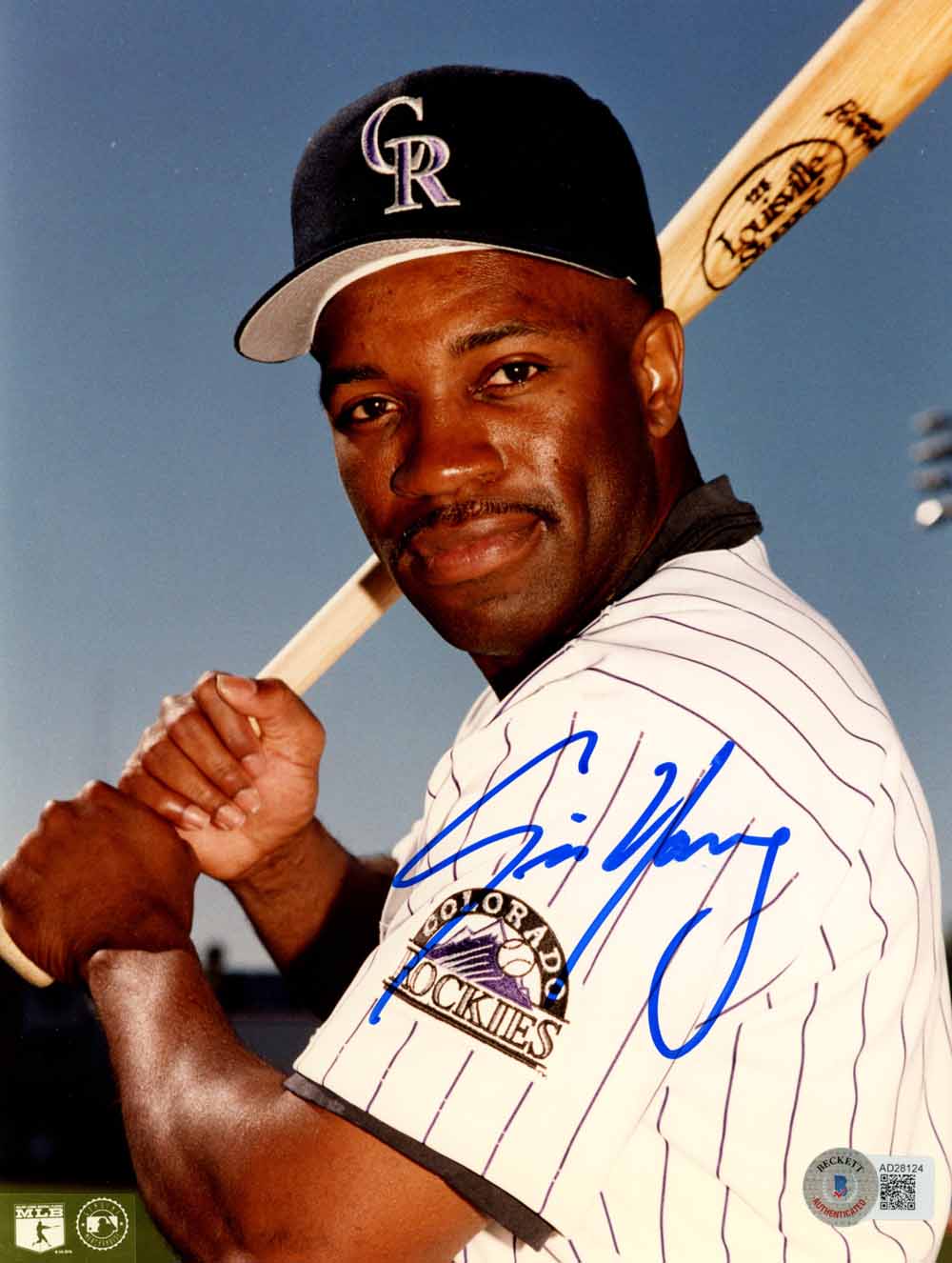 Eric Young Colorado Rockies Signed 8x10 Photo - Beckett Beckett - 50395-Powers Sports Memorabilia