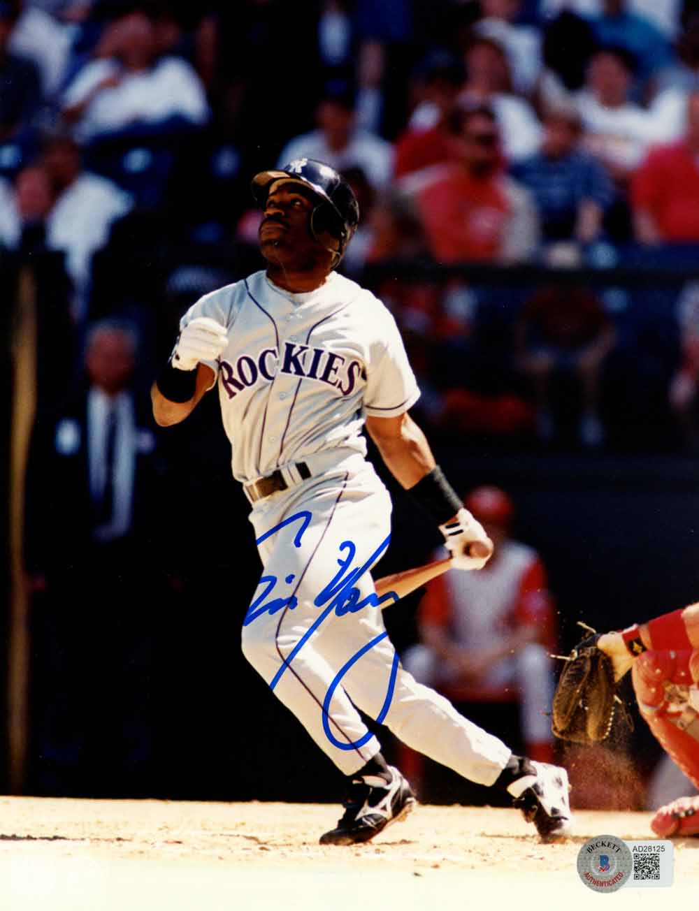 Eric Young Colorado Rockies Signed 8x10 Photo - Beckett Beckett - 50394-Powers Sports Memorabilia