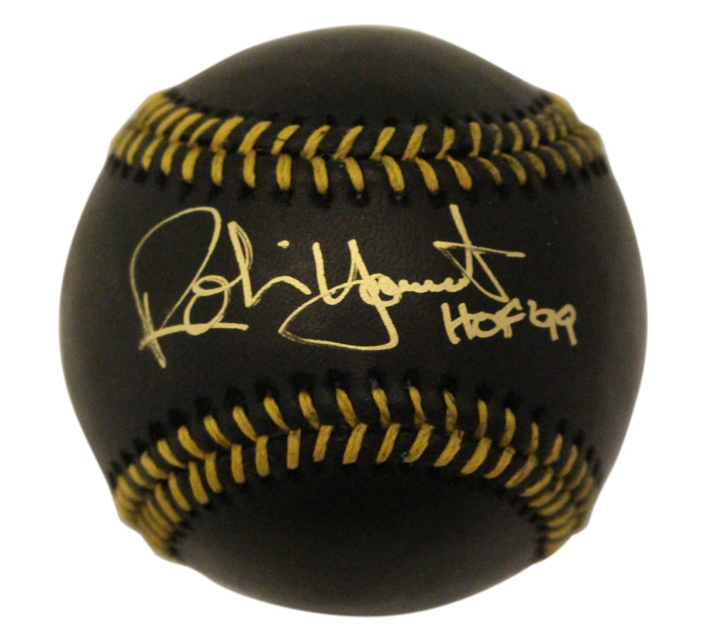 Robin Yount Signed Milwaukee Brewers Black Official MLB Baseball HOF – Beckett Authenticated-Powers Sports Memorabilia