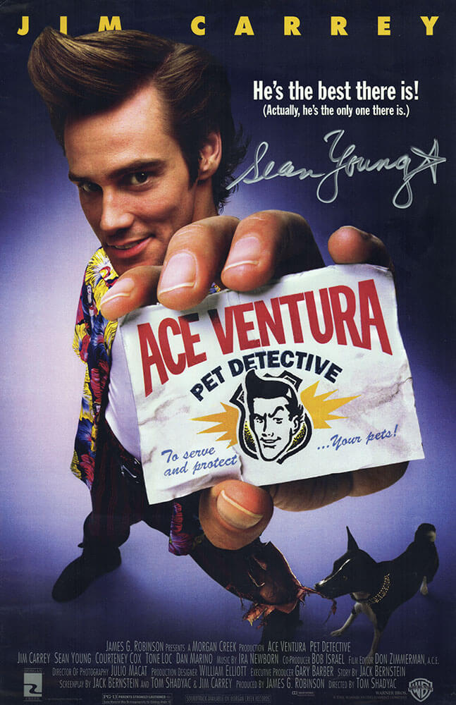 Sean Young Autographed Ace Ventura Pet Detective 11x17 Movie Poster-Powers Sports Memorabilia