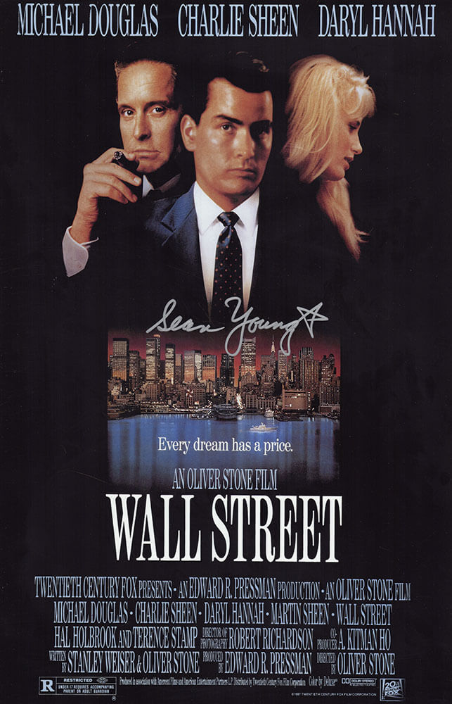 Sean Young Autographed Wall Street 11x17 Movie Poster-Powers Sports Memorabilia