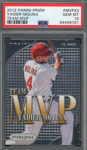 Yadier Molina 2012 Panini Prizm Team MVP Baseball Card #MVP23 Graded PSA 10-Powers Sports Memorabilia