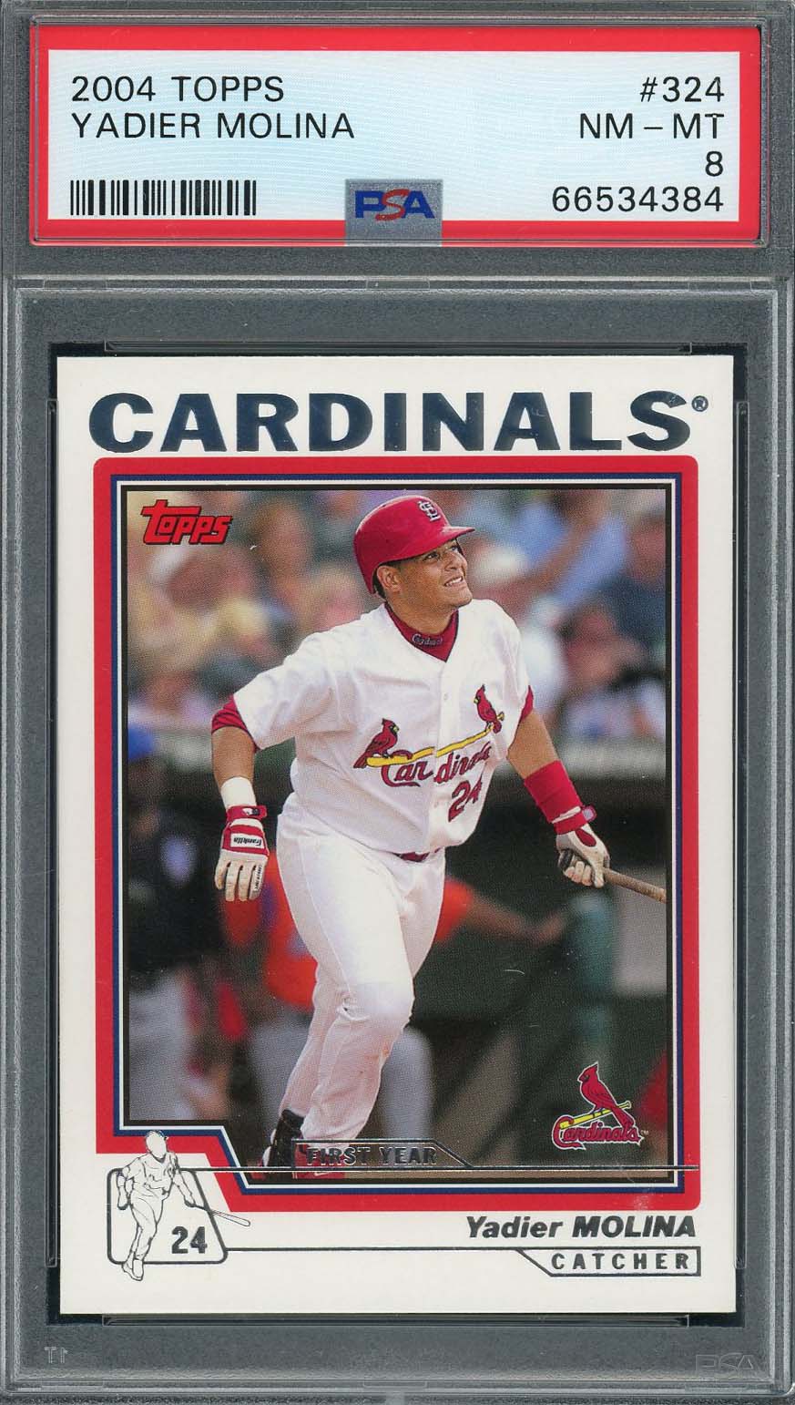 Yadier Molina 2004 Topps Baseball Rookie Card RC #324 Graded PSA 8-Powers Sports Memorabilia