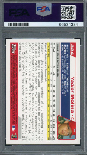 Yadier Molina 2004 Topps Baseball Rookie Card RC #324 Graded PSA 8-Powers Sports Memorabilia