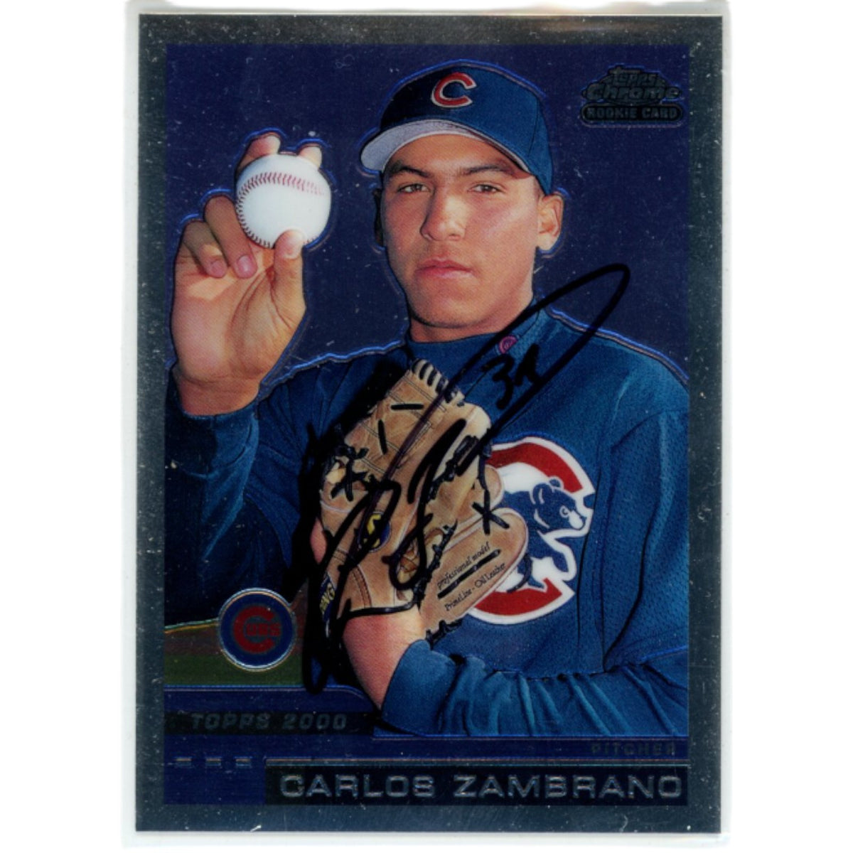 Carlos Zambrano Chicago Cubs Signed Card - 2000 Topps Chrome T29 DEN-Powers Sports Memorabilia
