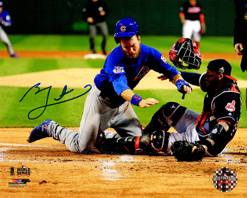 Ben Zobrist Chicago Cubs Autographed 2016 World Series Home Plate Collision-Powers Sports Memorabilia