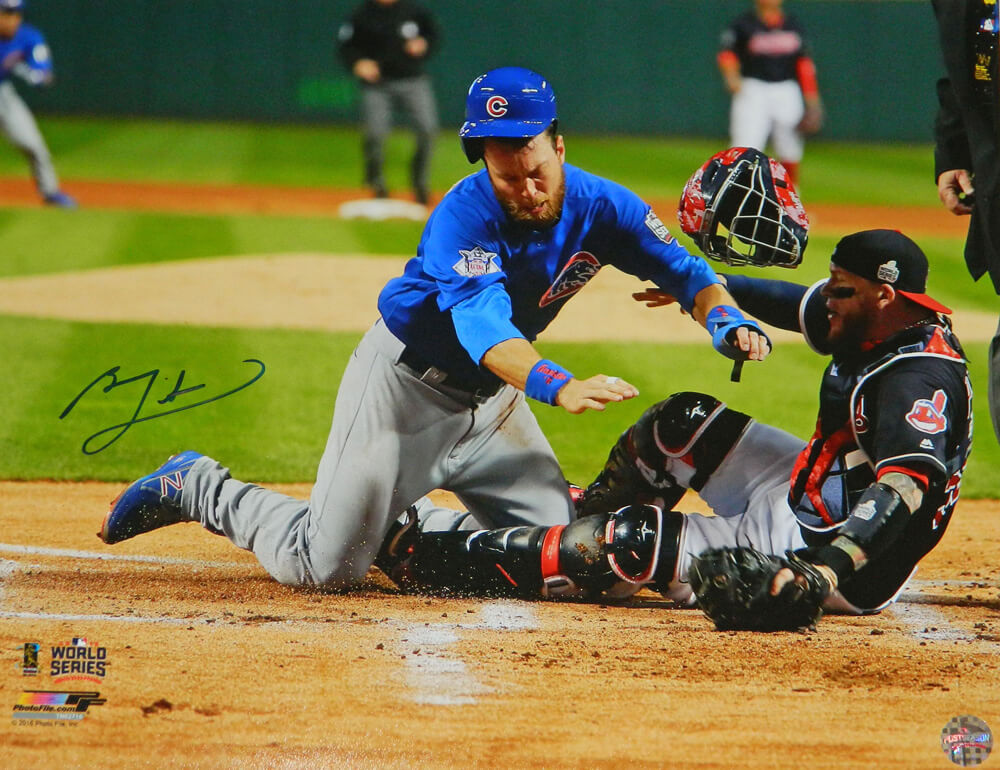 Ben Zobrist Chicago Cubs Autographed 2016 World Series Home Plate ZOB16P100-Powers Sports Memorabilia