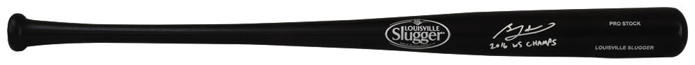 Ben Zobrist Autographed Louisville Slugger Black Baseball Bat with 2016 WS MVP-Powers Sports Memorabilia