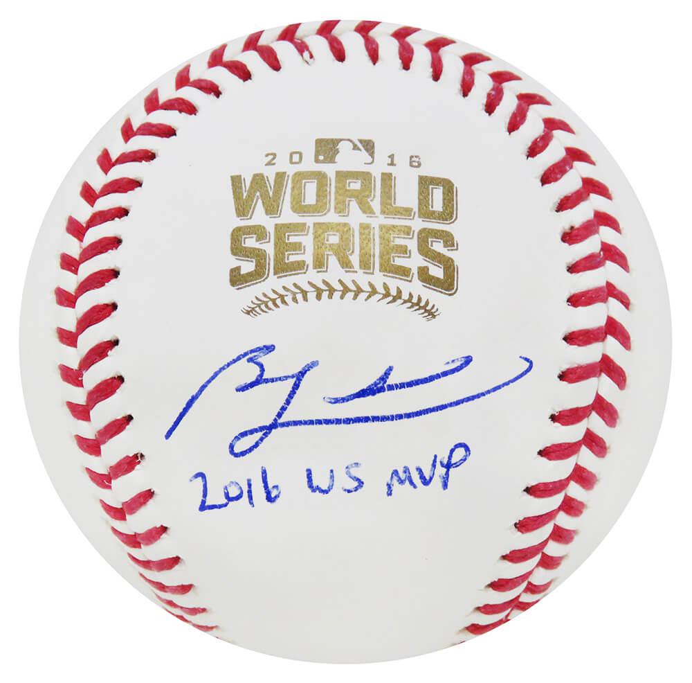Ben Zobrist Autographed Rawlings Official 2016 World Series MLB Baseball with 16 WS MVP-Powers Sports Memorabilia