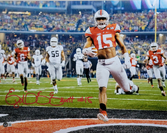 Ezekiel Elliott Signed OSU Ohio State Buckeyes 2015 National Champion Game TD 16x20 Photo - Beckett-Powers Sports Memorabilia
