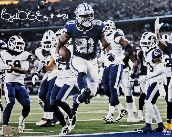 Ezekiel Elliott Signed Dallas Cowboys 16x20 Photo Beckett Witnessed #8-Powers Sports Memorabilia