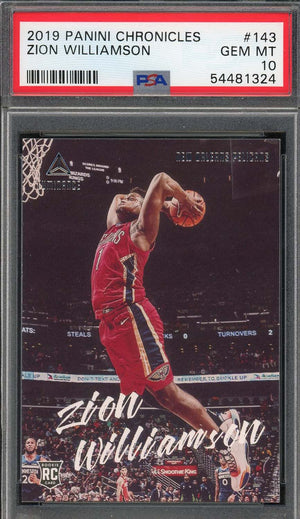 Zion Williamson 2019 Panini Chronicles Basketball Rookie Card #143 Graded PSA 10-Powers Sports Memorabilia