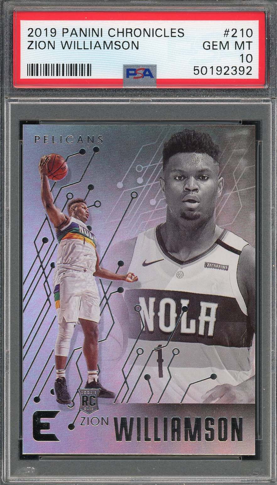 Zion Williamson 2019 Panini Chronicles Basketball Rookie Card RC #210 Graded PSA 10 GEM MINT-Powers Sports Memorabilia