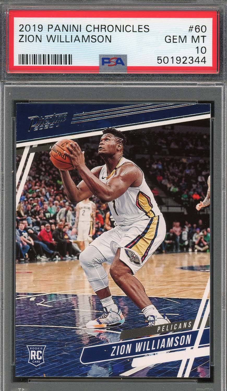Zion Williamson 2019 Panini Chronicles Basketball Rookie Card RC #60 Graded PSA 10 GEM MINT-Powers Sports Memorabilia