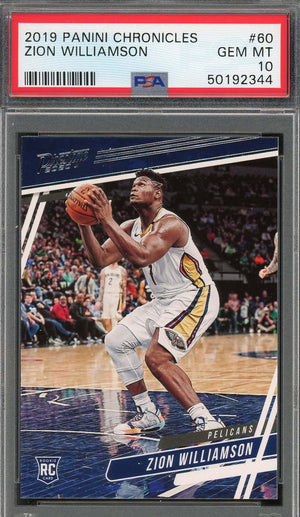 Zion Williamson 2019 Panini Chronicles Basketball Rookie Card RC #60 Graded PSA 10 GEM MINT-Powers Sports Memorabilia