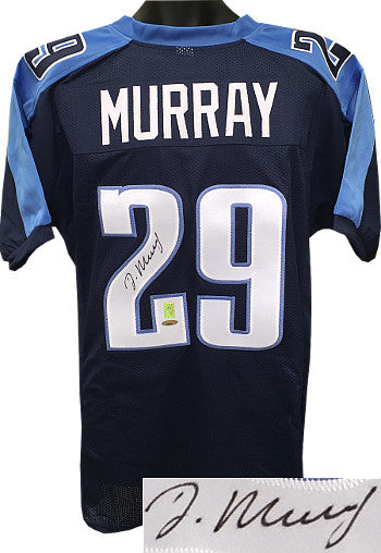 DeMarco Murray Autographed Dark Blue Custom Stitched Pro Style Football Jersey XL-Tri-Star & Murray Holograms-Powers Sports Memorabilia