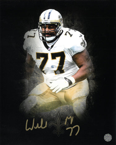 Willie Roaf Autographed New Orleans Saints Splash Logo 8x10 Photo #77- AWM Hologram-Powers Sports Memorabilia