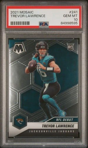 Trevor Lawrence 2021 Panini Mosaic Football Rookie Card RC #241 Graded PSA 10-Powers Sports Memorabilia