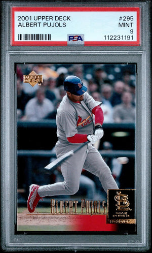 Albert Pujols 2001 Upper Deck Baseball Rookie Card RC #295 Graded PSA 9-Powers Sports Memorabilia