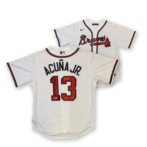Ronald Acuna Jr Autographed Atlanta Braves Signed Nike Baseball Jersey 2023 NL MVP 40/70 Beckett COA-Powers Sports Memorabilia