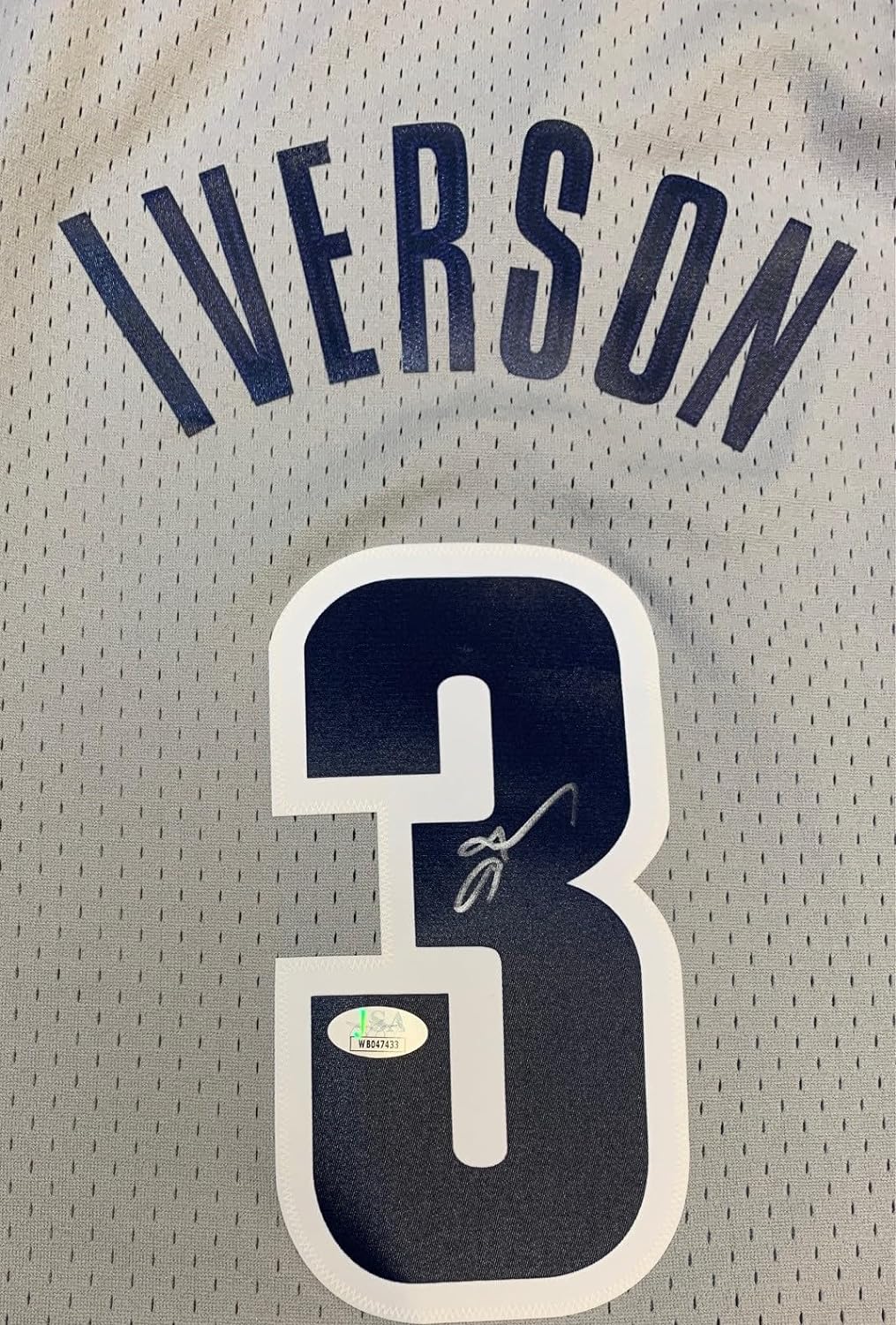 Allen Iverson Autographed Georgetown Hoyas Mitchell & Ness Swingman Signed Basketball Jersey JSA COA Gray-Powers Sports Memorabilia