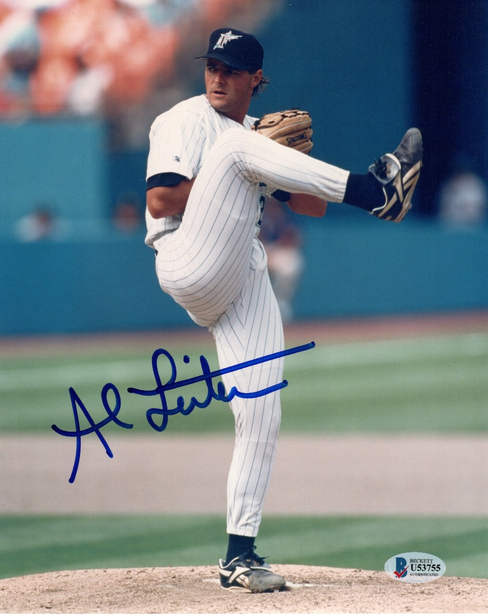 Al Leiter Autographed Florida Marlins 8x10 Photo Beckett Authenticated-Powers Sports Memorabilia