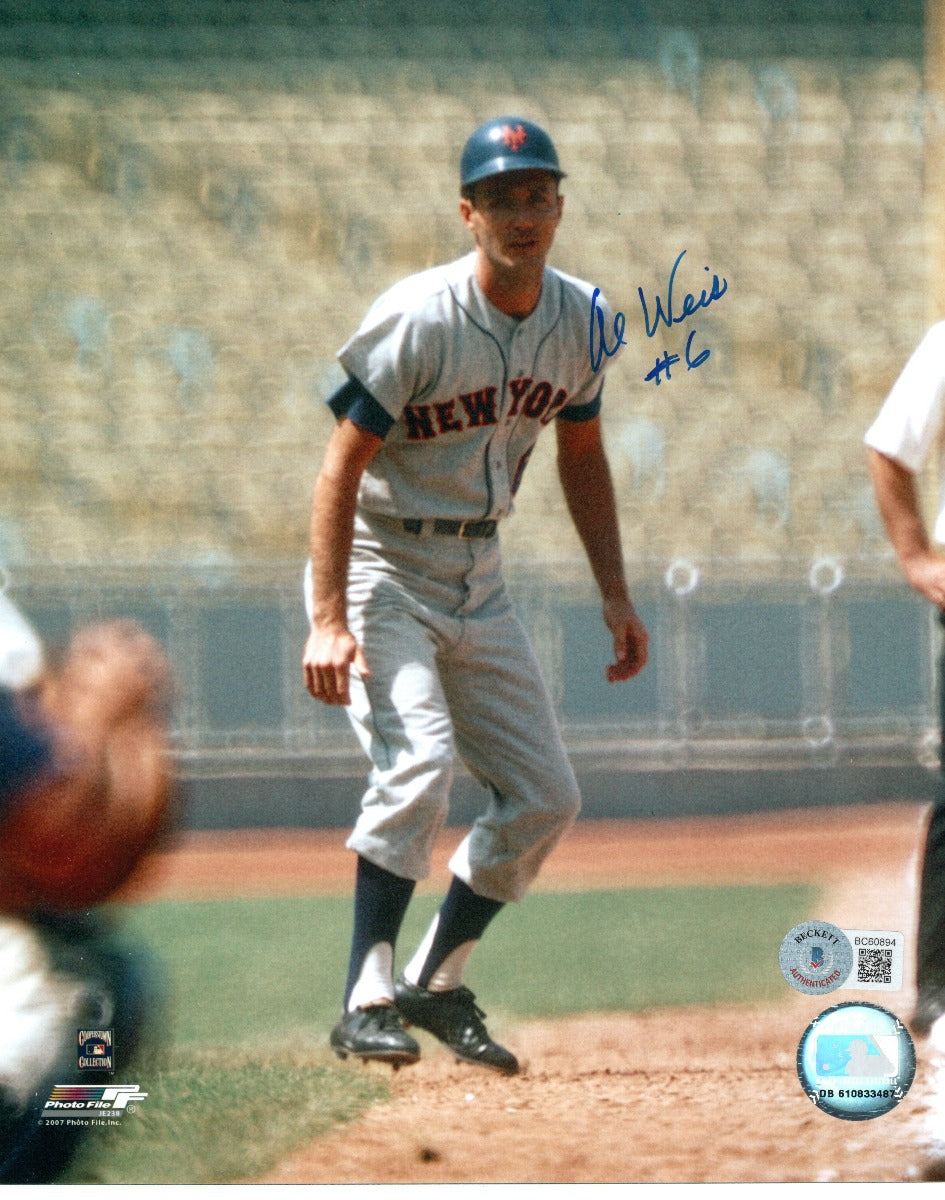 Al Weis Autographed New York Mets 8x10 Photo Beckett Authenticated-Powers Sports Memorabilia